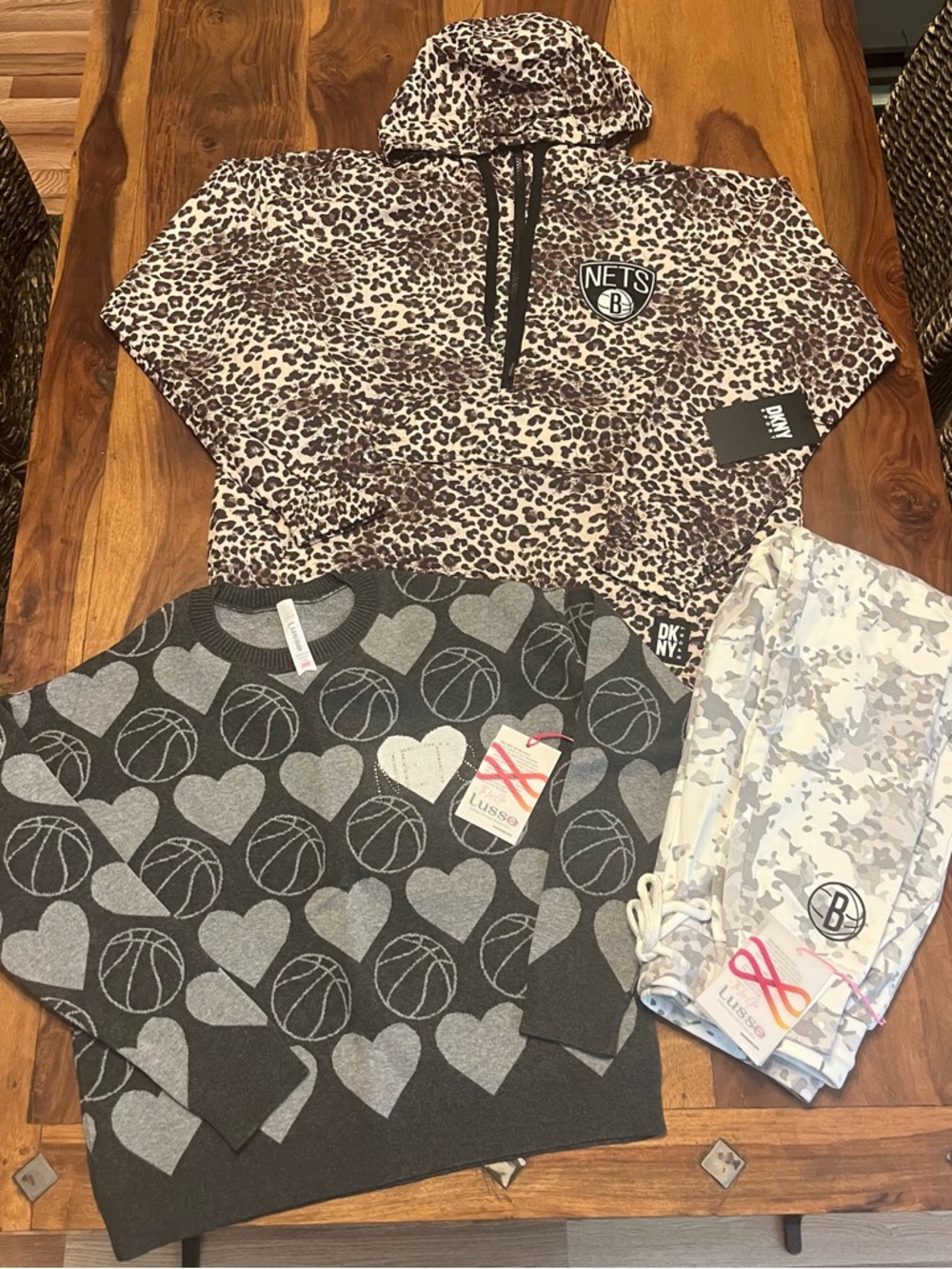 Brooklyn Nets NBA Women’s Clothing Bundle DKNY Jacket Lusso Sweater/Sweatpants